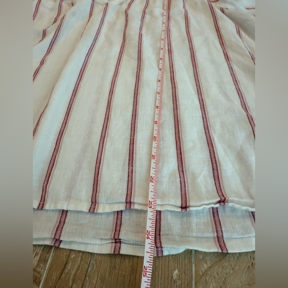Splendid Linen White Pink Striped Blouse Women’s M Beachy Breathable Casual Top - Picture 2 of 6